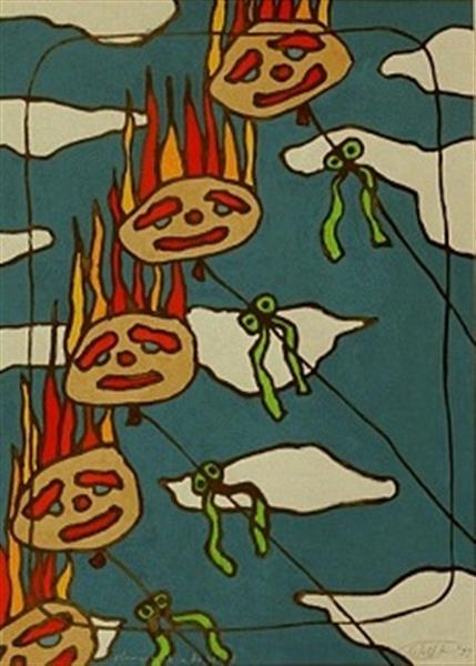 Grote foto kunsthandel gennep vlammend in de wind 1999 antiek en kunst modern