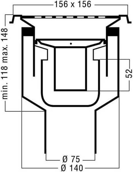 Grote foto van den berg vloerput 15.6x15.6cm 75mm onderuitlaat doe het zelf en verbouw sanitair