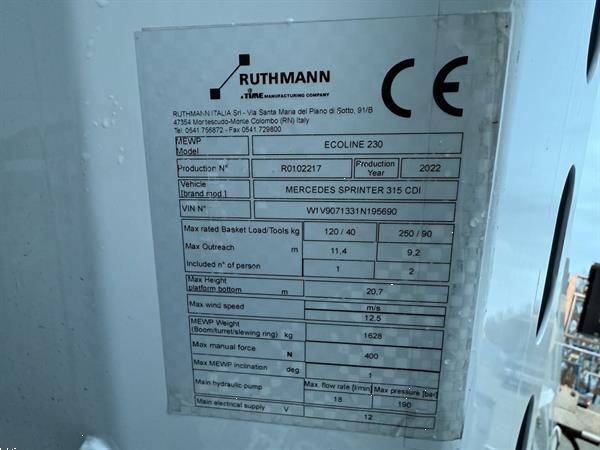 Grote foto mercedes autohoogwerker 23 m ruthman ecoline 230 doe het zelf en verbouw hoogwerkers