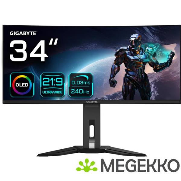 Grote foto gigabyte mo34wqc2 34 wide quad hd 240hz oled gaming monitor computers en software overige computers en software