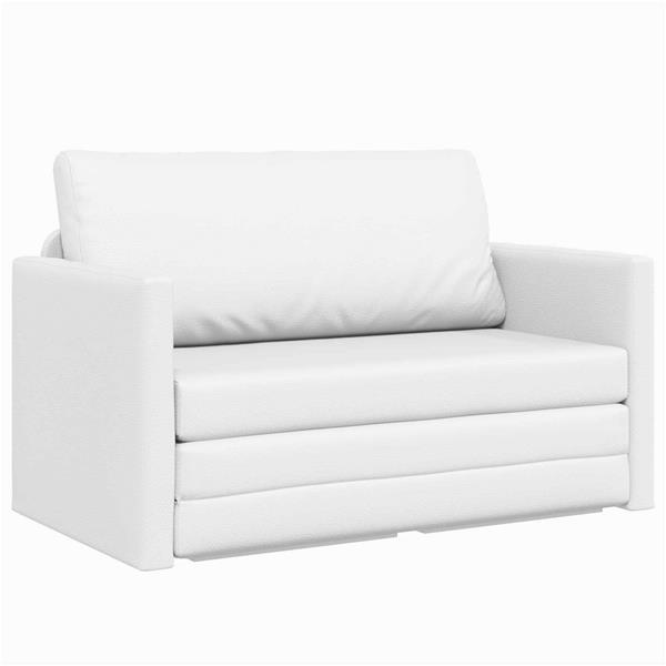 Grote foto vidaxl vouwsofa bed wit 124 x 71 x 78 cm pvc huis en inrichting bankstellen