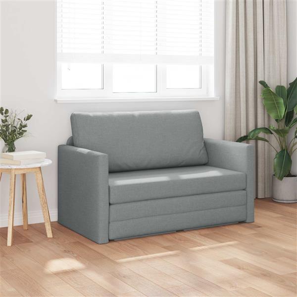 Grote foto vidaxl vouwsofa bed lichtgrijs 124 x 71 x 78 cm stof huis en inrichting bankstellen