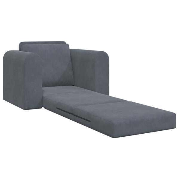 Grote foto vidaxl vouwsofa bed donkergrijs 98 x 71 x 83 cm fluweel huis en inrichting bankstellen