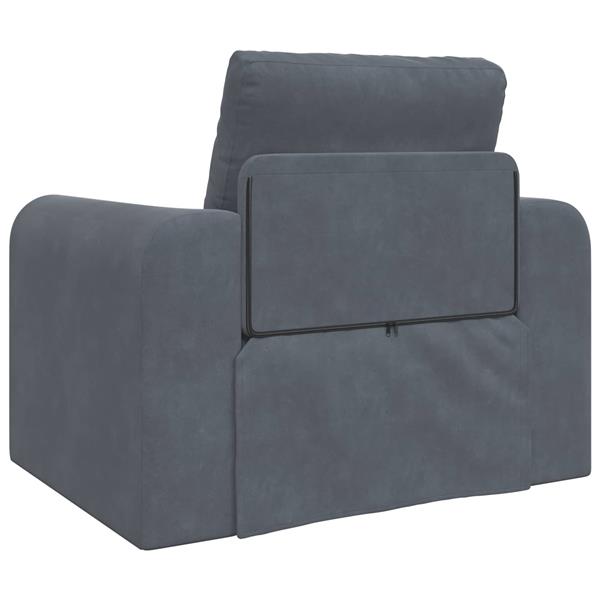 Grote foto vidaxl vouwsofa bed donkergrijs 98 x 71 x 83 cm fluweel huis en inrichting bankstellen