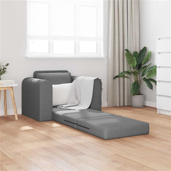 Grote foto vidaxl vouwsofa bed donkergrijs 98 x 71 x 83 cm stof huis en inrichting bankstellen