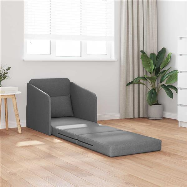 Grote foto vidaxl vouwsofa bed donkergrijs 65 x 80 x 83 cm stof huis en inrichting bankstellen