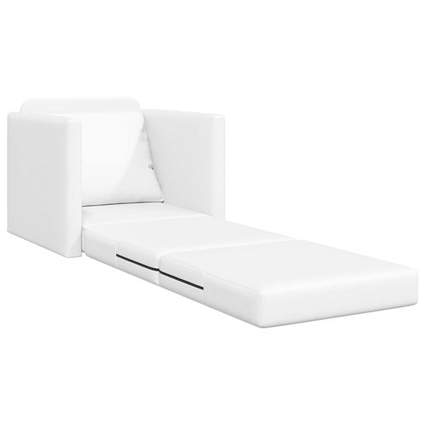 Grote foto vidaxl vouwsofa bed wit 74 x 77 x 81 cm pvc huis en inrichting bankstellen