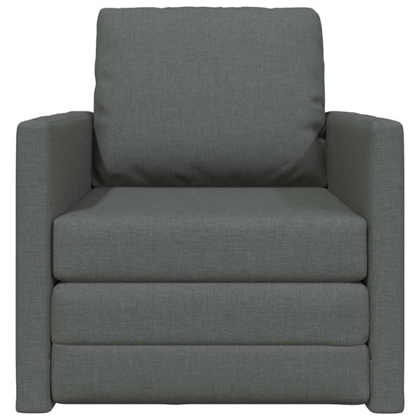 Grote foto vidaxl vouwsofa bed donkergrijs 74 x 77 x 81 cm stof huis en inrichting bankstellen