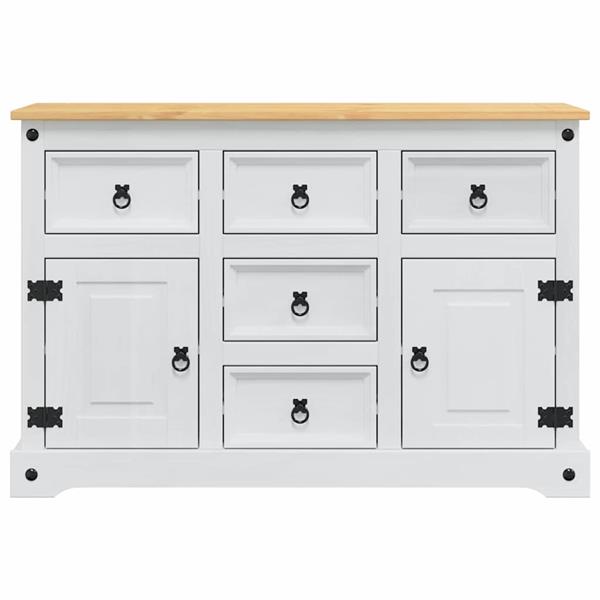 Grote foto vidaxl opbergkisten met lade wit 112 x 40 x 75 cm massief grenenhout huis en inrichting woningdecoratie