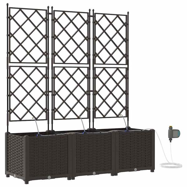 Grote foto vidaxl tuin bloempot 3 pcs bruin staal tuin en terras overige tuin en terras