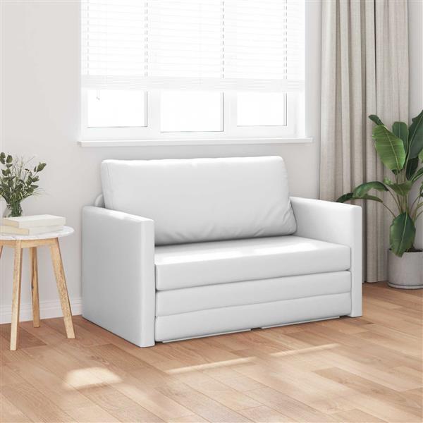 Grote foto vidaxl vouwsofa bed wit 124 x 71 x 78 cm pvc huis en inrichting bankstellen