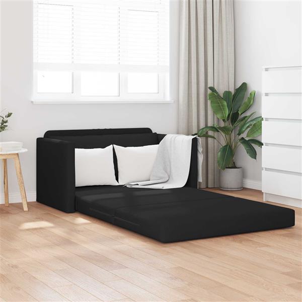 Grote foto vidaxl vouwsofa bed zwart 124 x 71 x 78 cm stof huis en inrichting bankstellen