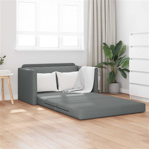 Grote foto vidaxl vouwsofa bed donkergrijs 124 x 71 x 78 cm stof huis en inrichting bankstellen