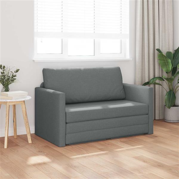 Grote foto vidaxl vouwsofa bed donkergrijs 124 x 71 x 78 cm stof huis en inrichting bankstellen