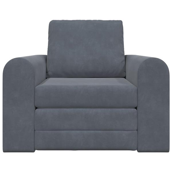 Grote foto vidaxl vouwsofa bed donkergrijs 98 x 71 x 83 cm fluweel huis en inrichting bankstellen