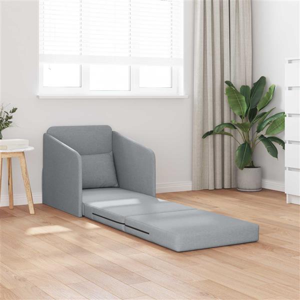 Grote foto vidaxl vouwsofa bed lichtgrijs 65 x 80 x 83 cm stof huis en inrichting bankstellen