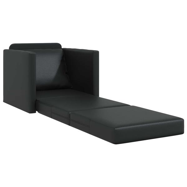 Grote foto vidaxl vouwsofa bed zwart 74 x 77 x 81 cm pvc huis en inrichting bankstellen
