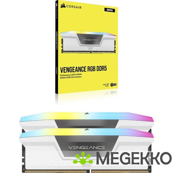 Grote foto corsair ddr5 vengeance rgb 2x32gb 6000 white computers en software overige computers en software