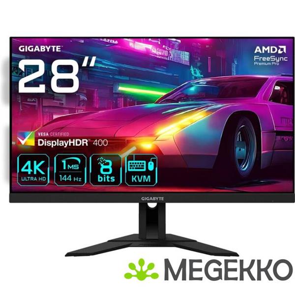 Grote foto gigabyte m28u 28 4k ultra hd 144hz kvm ips gaming monitor computers en software overige computers en software