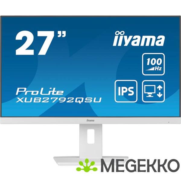 Grote foto iiyama prolite xub2792qsu w6 27 quad hd 100hz ips monitor computers en software overige computers en software