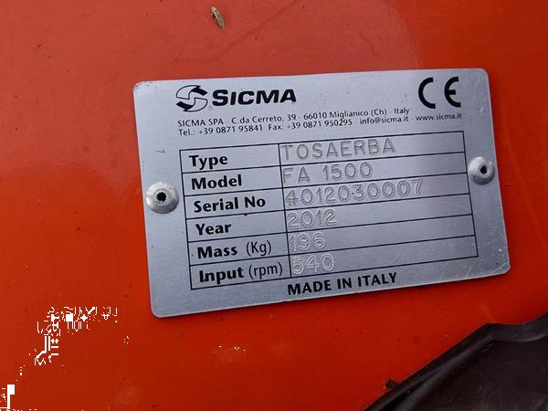 Grote foto sicma fa 1500 weidebloter agrarisch maaiers