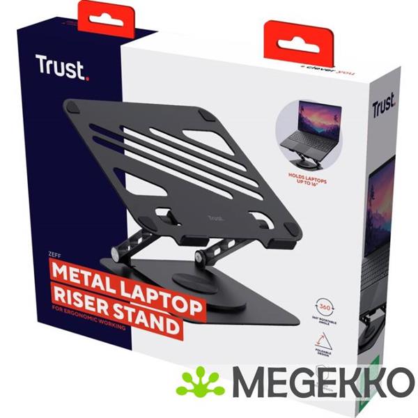 Grote foto trust zeff laptopstandaard zwart 16 inch computers en software overige computers en software