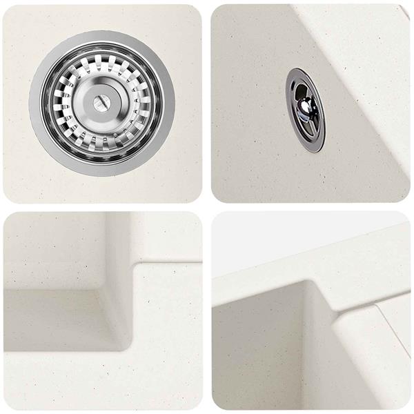 Grote foto vidaxl wasbak wit 780 x 500 mm 80 kwarts en 20 hars huis en inrichting keukens