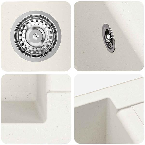 Grote foto vidaxl wasbak wit 620 x 500 mm 80 kwarts en 20 hars huis en inrichting keukens