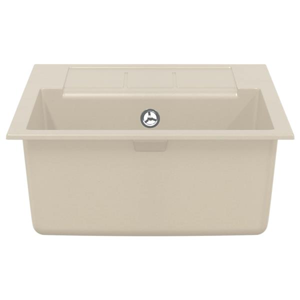 Grote foto vidaxl wasbak beige 620 x 500 mm 80 kwarts en 20 hars huis en inrichting keukens
