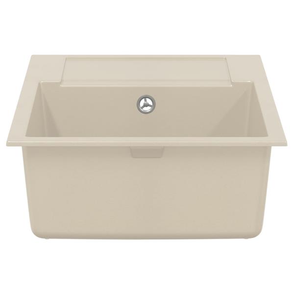 Grote foto vidaxl wasbak beige 780 x 500 mm 80 kwarts en 20 hars huis en inrichting keukens