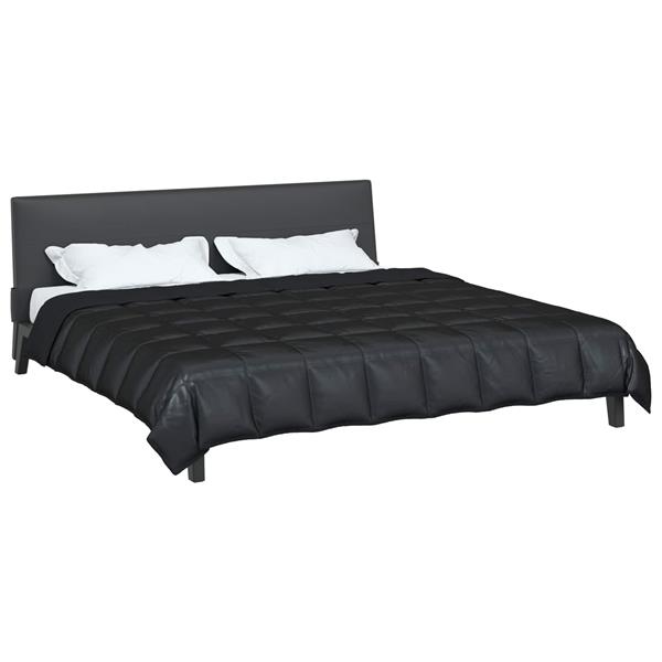 Grote foto vidaxl zomer dekbed zwart 240 x 260 cm satijn en microfiber huis en inrichting bedden