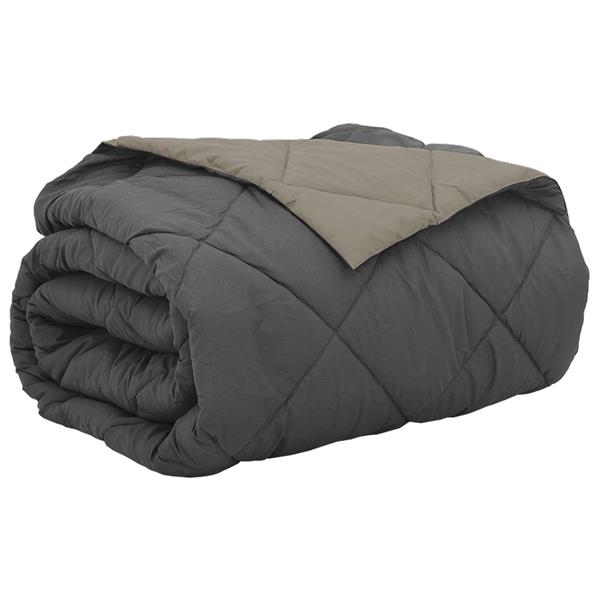 Grote foto vidaxl zomerdekbed lichtgrijs en antraciet 240 x 260 cm microvezel huis en inrichting bedden