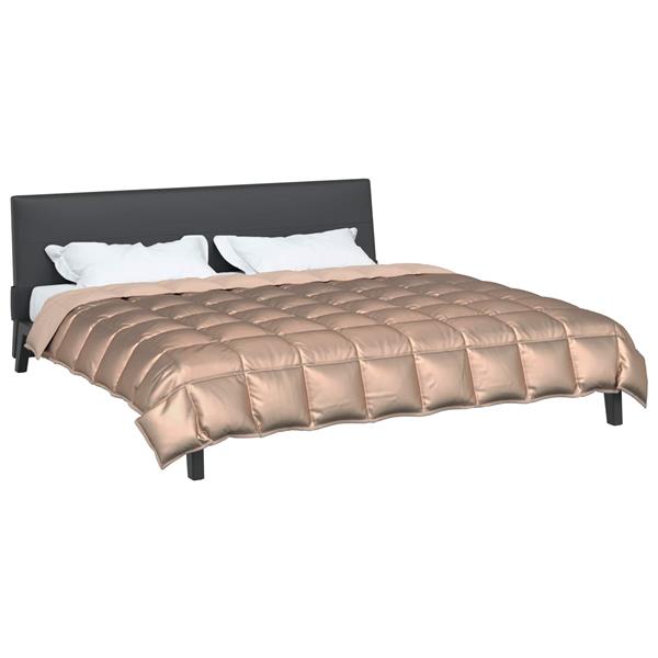 Grote foto vidaxl winter dekbed goud 240 x 200 cm satijn en microfiber huis en inrichting bedden