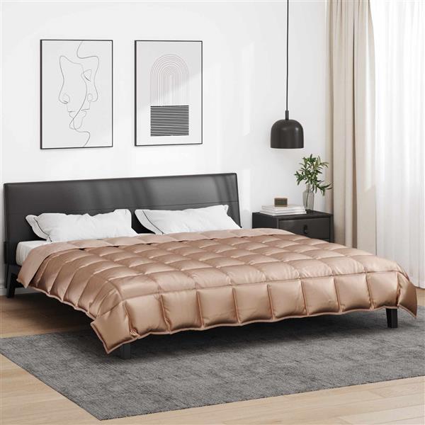 Grote foto vidaxl winter dekbed goud 200 x 200 cm satijn en microfiber huis en inrichting bedden