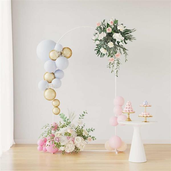 Grote foto vidaxl trouwrand wit 100 x 39 x 200 cm staal tuin en terras overige tuin en terras