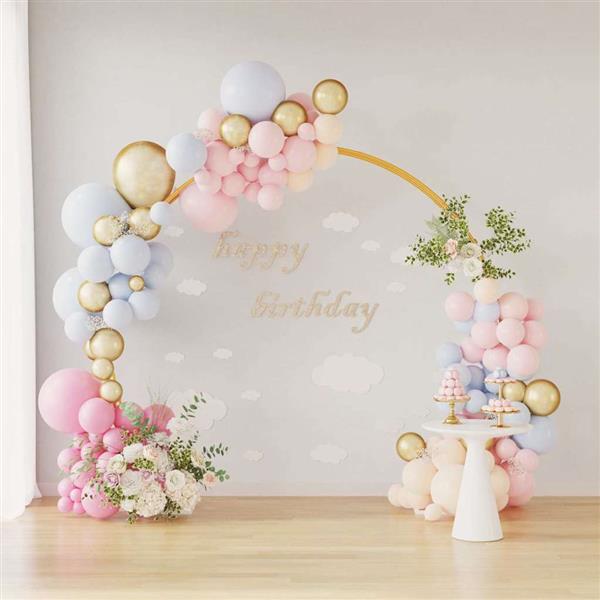 Grote foto vidaxl trouwrand goud 220 x 45 x 200 cm staal tuin en terras overige tuin en terras