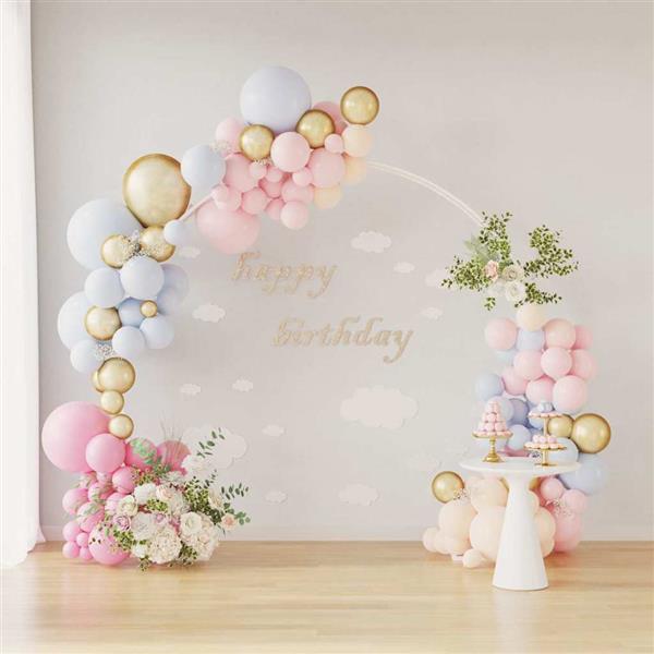 Grote foto vidaxl trouwrand wit 220 x 45 x 200 cm staal tuin en terras overige tuin en terras