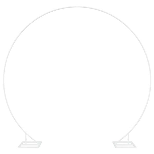 Grote foto vidaxl trouwrand wit 220 x 45 x 200 cm staal tuin en terras overige tuin en terras