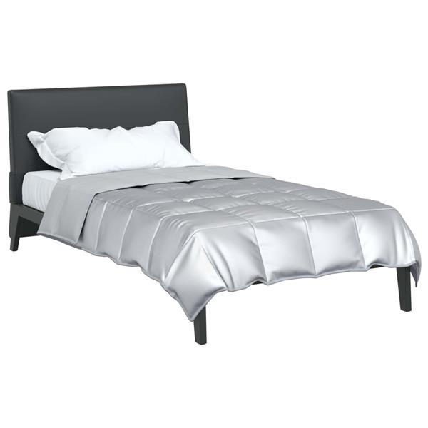 Grote foto vidaxl zomer dekbed zilver 200 x 155 cm satijn en microfiber huis en inrichting bedden