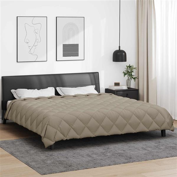 Grote foto vidaxl winter dekbed lichtgrijs 200 x 200 cm microfiber huis en inrichting bedden