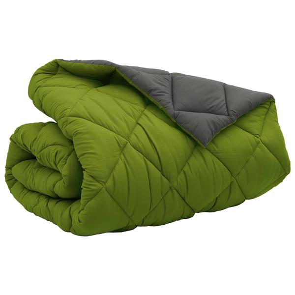 Grote foto vidaxl winter dekbed groen en antraciet 240 x 260 cm microfiber huis en inrichting bedden