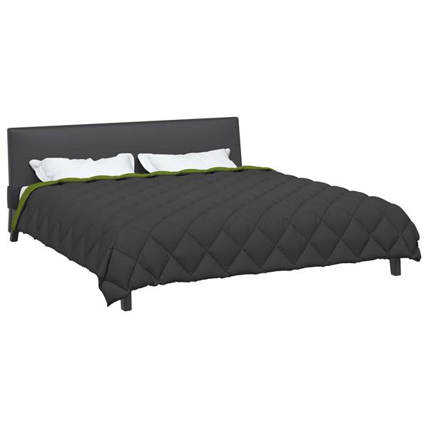 Grote foto vidaxl winter dekbed groen en antraciet 220 x 200 cm microfiber huis en inrichting bedden