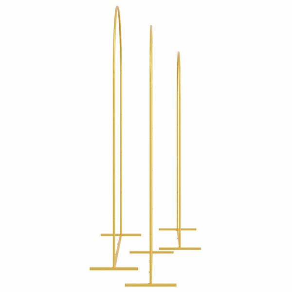 Grote foto vidaxl trouwrand 3 pcs goud staal tuin en terras overige tuin en terras