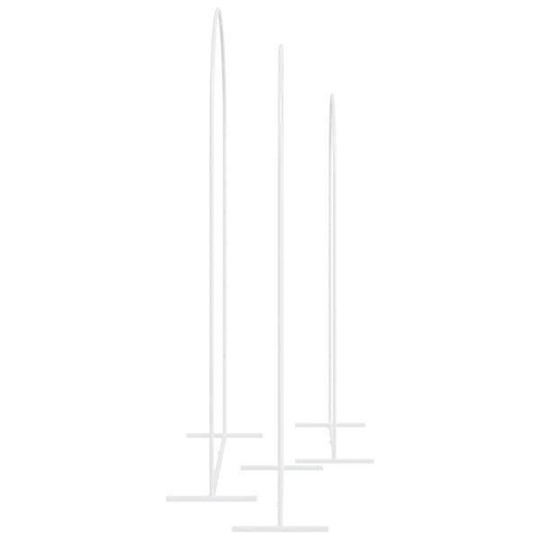 Grote foto vidaxl trouwrand 3 pcs wit staal tuin en terras overige tuin en terras