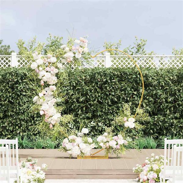 Grote foto vidaxl trouwrand goud 195 x 35 x 211 cm staal tuin en terras overige tuin en terras