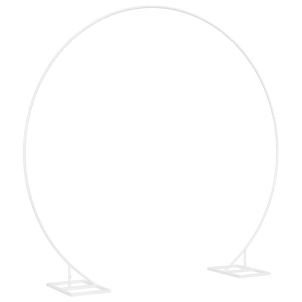 Grote foto vidaxl trouwrand wit 220 x 45 x 200 cm staal tuin en terras overige tuin en terras