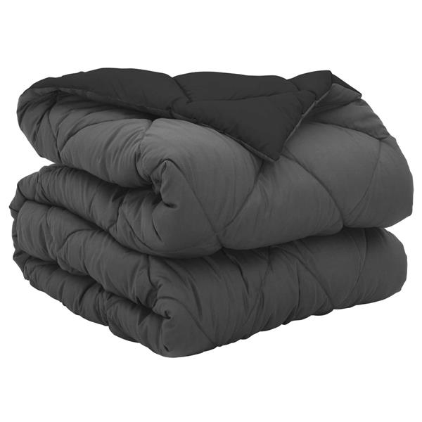 Grote foto vidaxl vol jaar dekbed zwart en anthraciet 220 x 135 cm microfiber huis en inrichting bedden