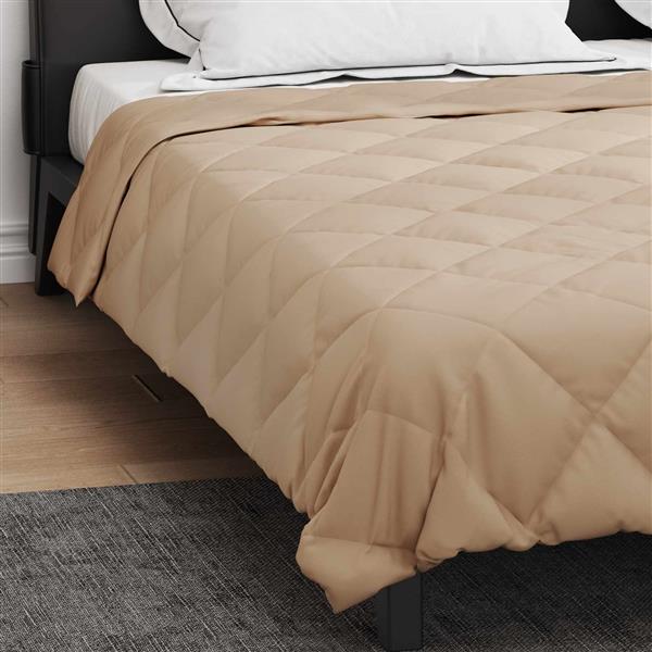 Grote foto vidaxl vol jaar dekbed taupe 200 x 200 cm microfiber huis en inrichting bedden