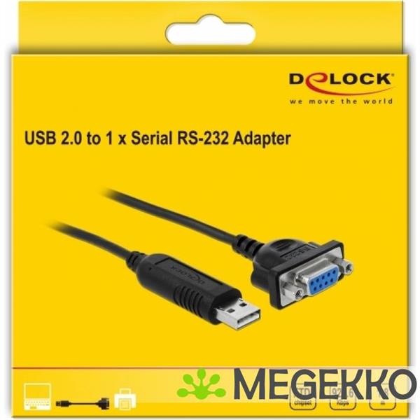 Grote foto delock 66281 video kabel adapter 1 8 m rs 232 usb type a zwart computers en software overige computers en software