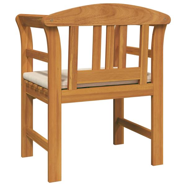 Grote foto vidaxl bank met kussen natuurlijke olie afwerking 68 5 x 46 x 82 5 cm tuin en terras tuinmeubelen